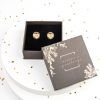 Accessories Penningtons | Holiday Gift Box With Goldtone Circular Crystal Heart Pave Stud Earrings - Callura - Penningtons