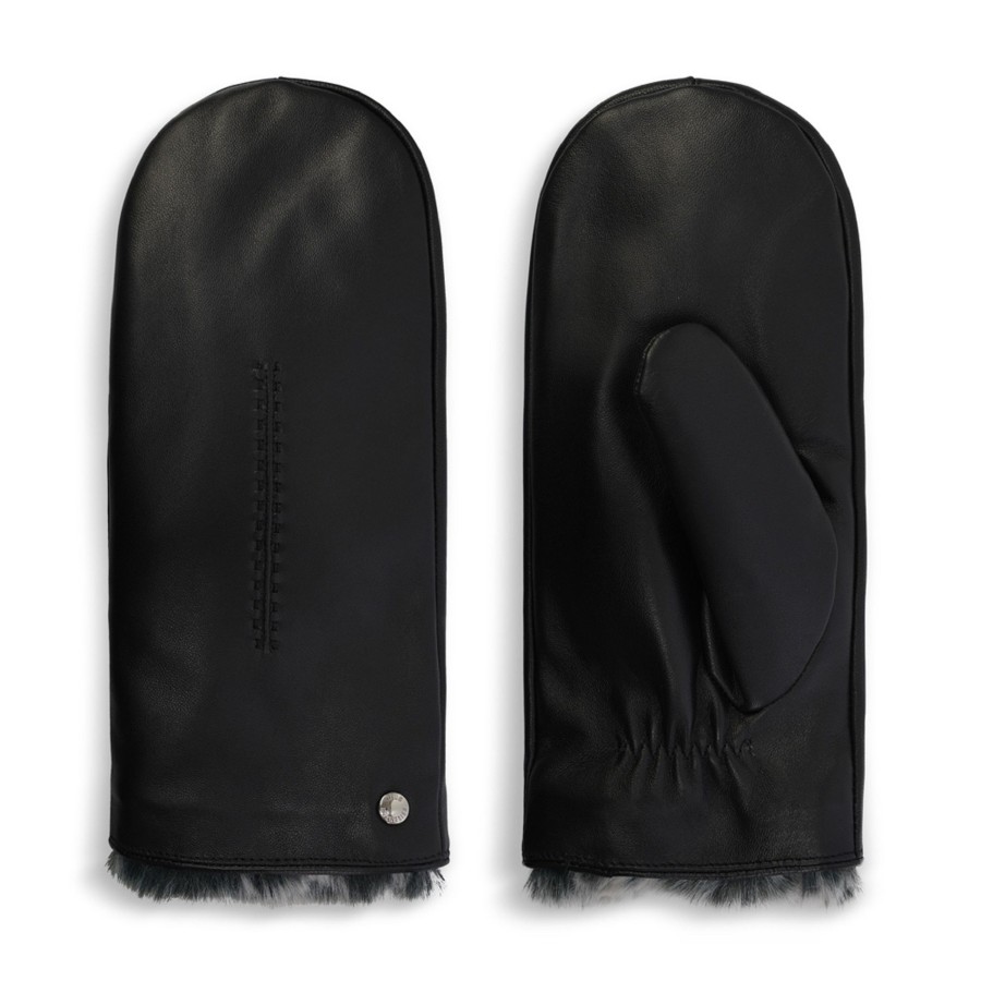 Accessories Penningtons | Club Rochelier Ladies Leather Mitt With Faux - Penningtons