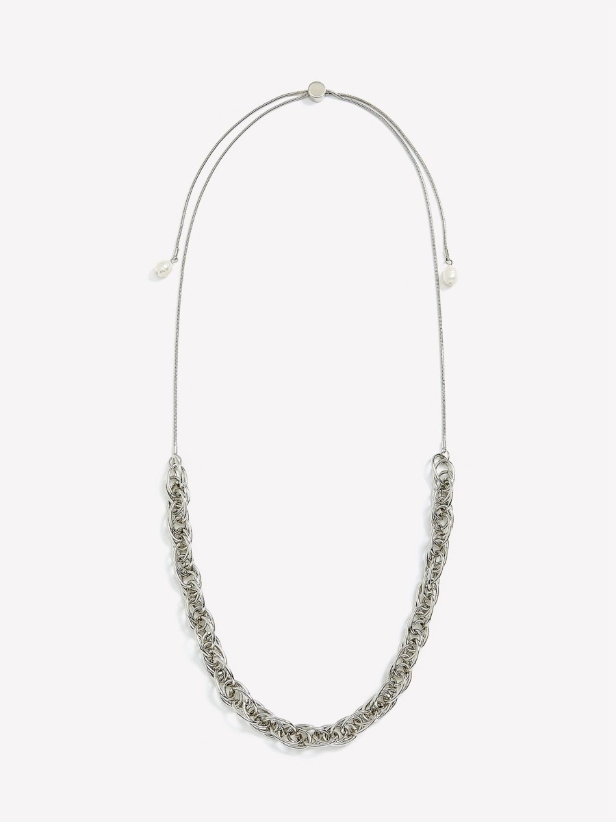 Accessories Penningtons | Twisted Chain Link Necklace With Pearl Drop