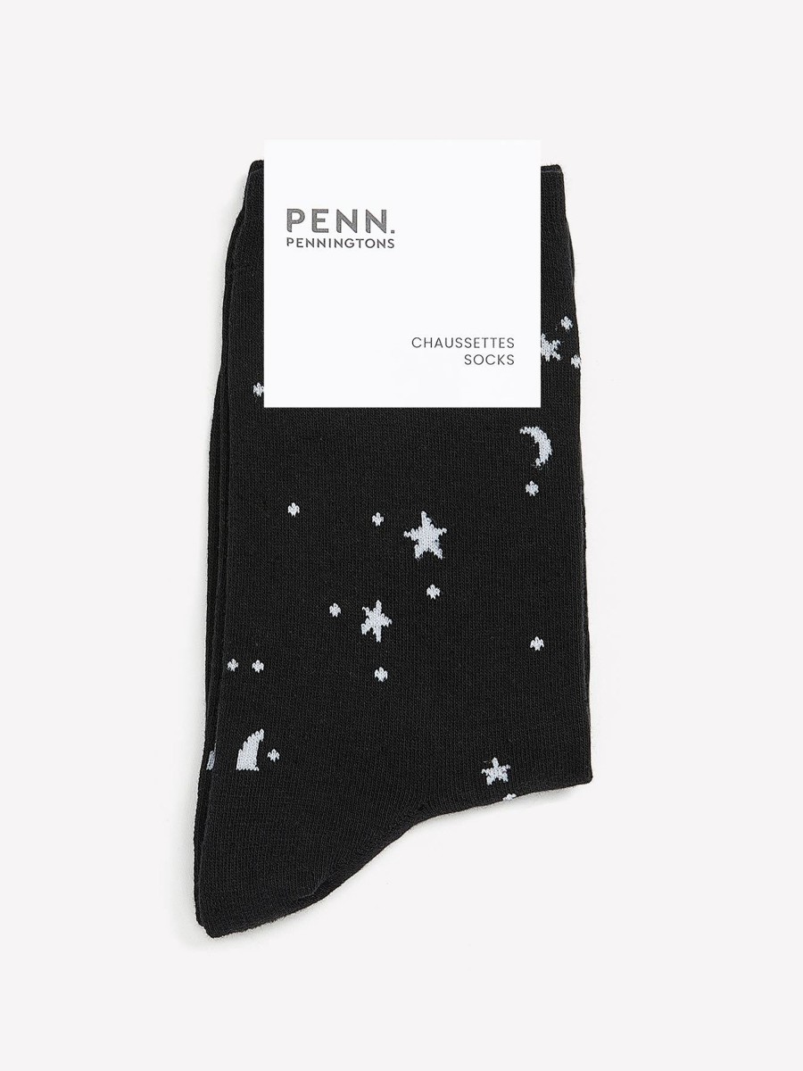 Accessories Penningtons | Crew Socks With Stars And Moon Print