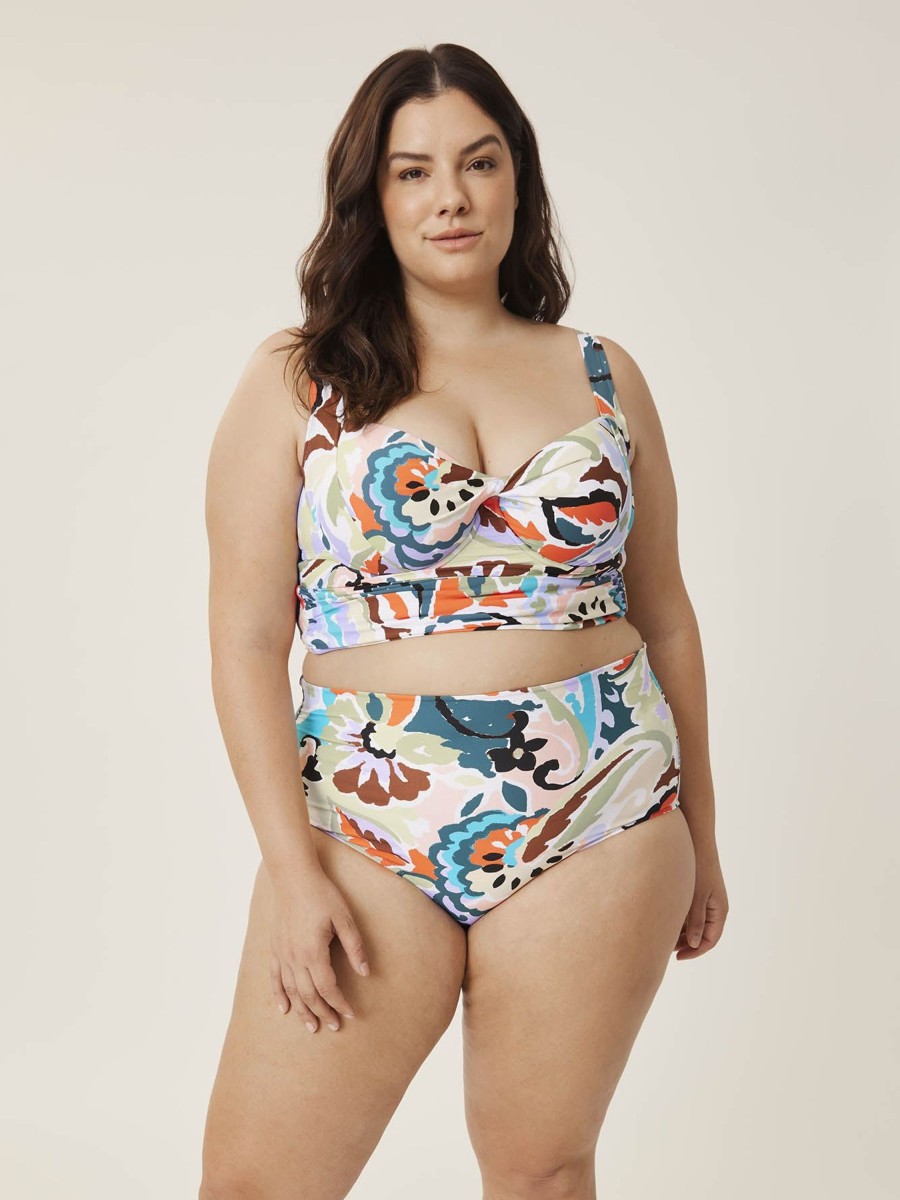 Clothing Penningtons | Printed Convertible Shirred High-Waisted Swim Bottom - Anne Cole