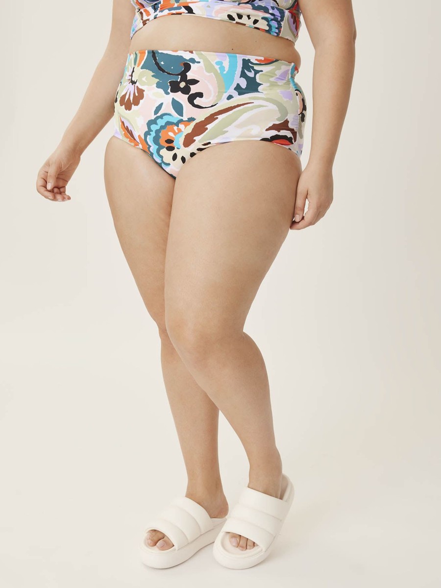 Clothing Penningtons | Printed Convertible Shirred High-Waisted Swim Bottom - Anne Cole