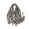 Accessories Penningtons | Black And White Zebra Scarf With Tassels - Don'T Ask - Penningtons