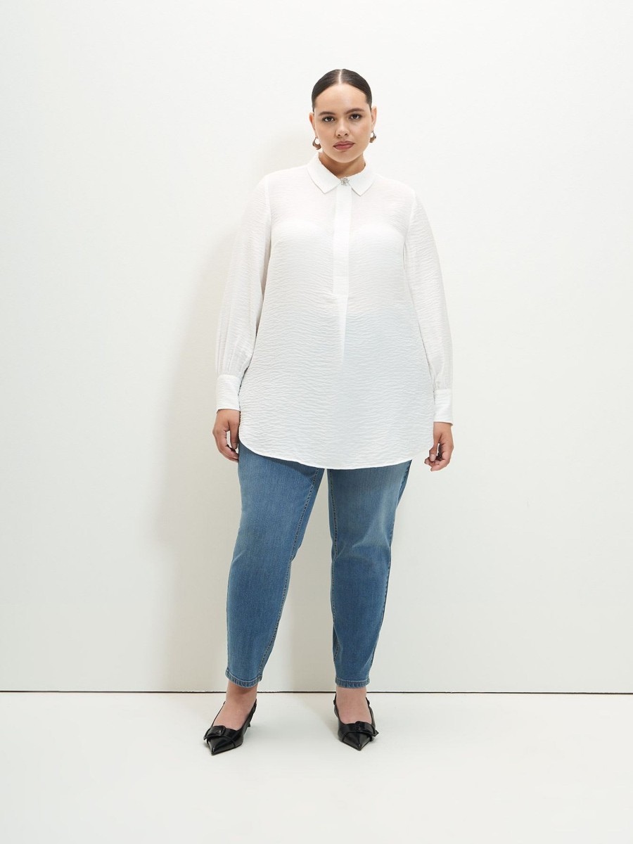 Addition Elle Penningtons Tops | Loose Blouse With Jewel Buttons - Addition Elle