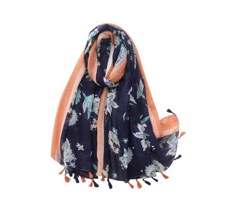 Accessories Penningtons | Colorful Floral Striped Scarf - Don'T Ask - Penningtons