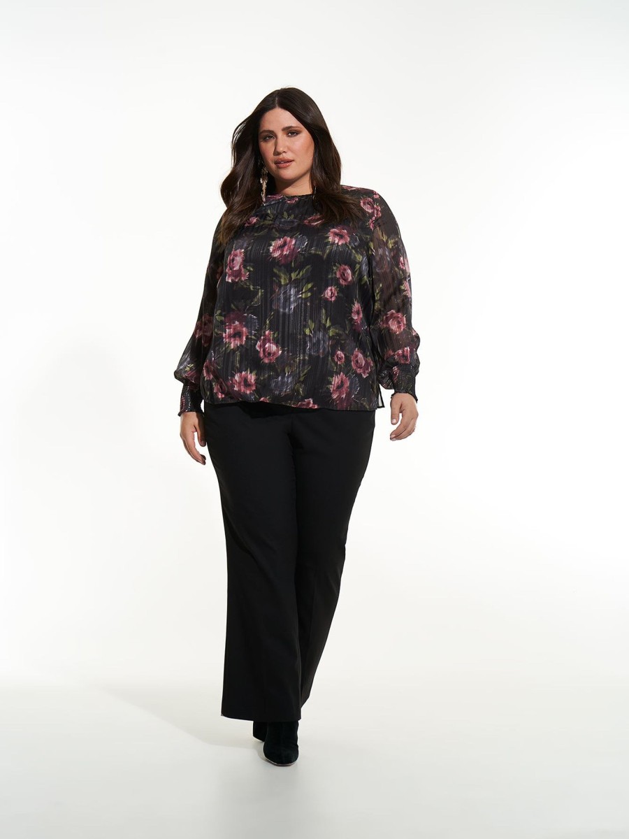 Addition Elle Penningtons Tops | Floral Swing Blouse With Smocking Details - Addition Elle