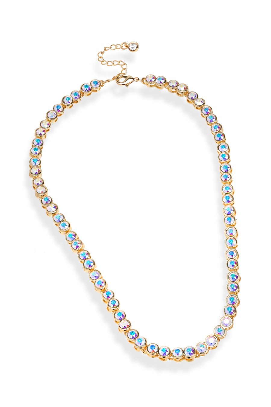 Accessories Penningtons | Timeless Goldtone Tennis Necklace In Aurora Borealis - Callura - Penningtons