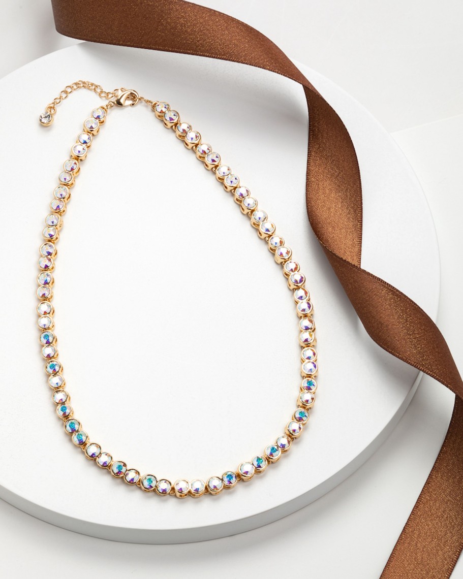 Accessories Penningtons | Timeless Goldtone Tennis Necklace In Aurora Borealis - Callura - Penningtons