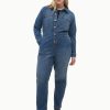 Addition Elle Penningtons Bottoms | Responsible, Denim Jumpsuit, Medium Wash - Addition Elle