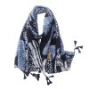 Accessories Penningtons | Navy And Blue Pattern Scarf - Don'T Ask - Penningtons