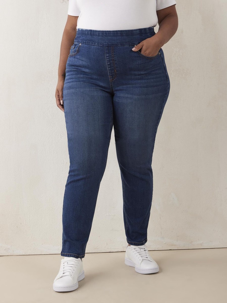 Clothing Penningtons | Savvy Fit Pull-On Straight Leg Jeans - D/C Jeans - Penn. Essentials