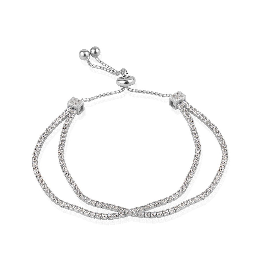 Accessories Penningtons | Club Rochelier 5A Cubic Zirconia Double Strand Bracelet - Penningtons