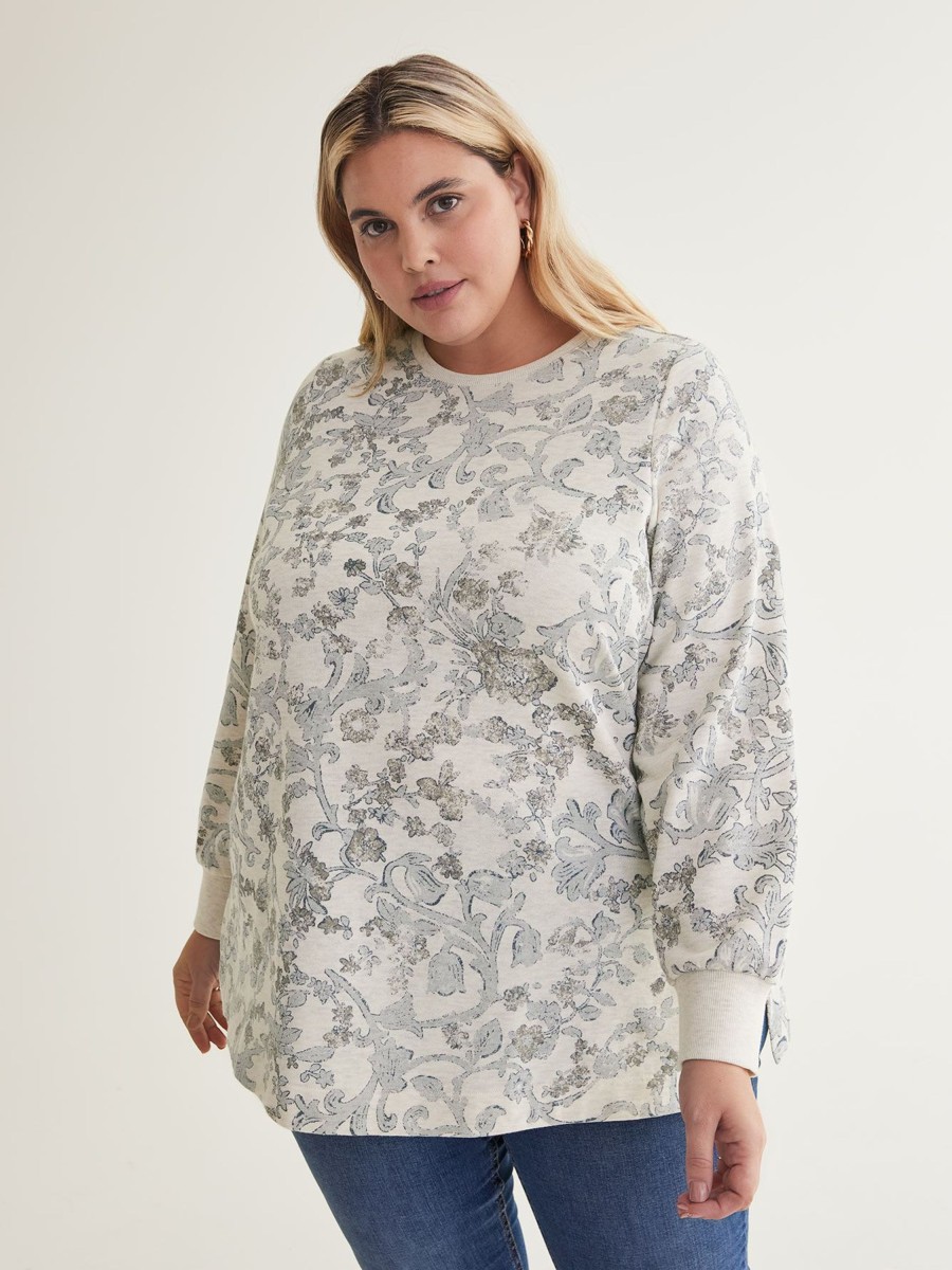 Clothing Penningtons | Floral Print Sweatshirt With Side Slits