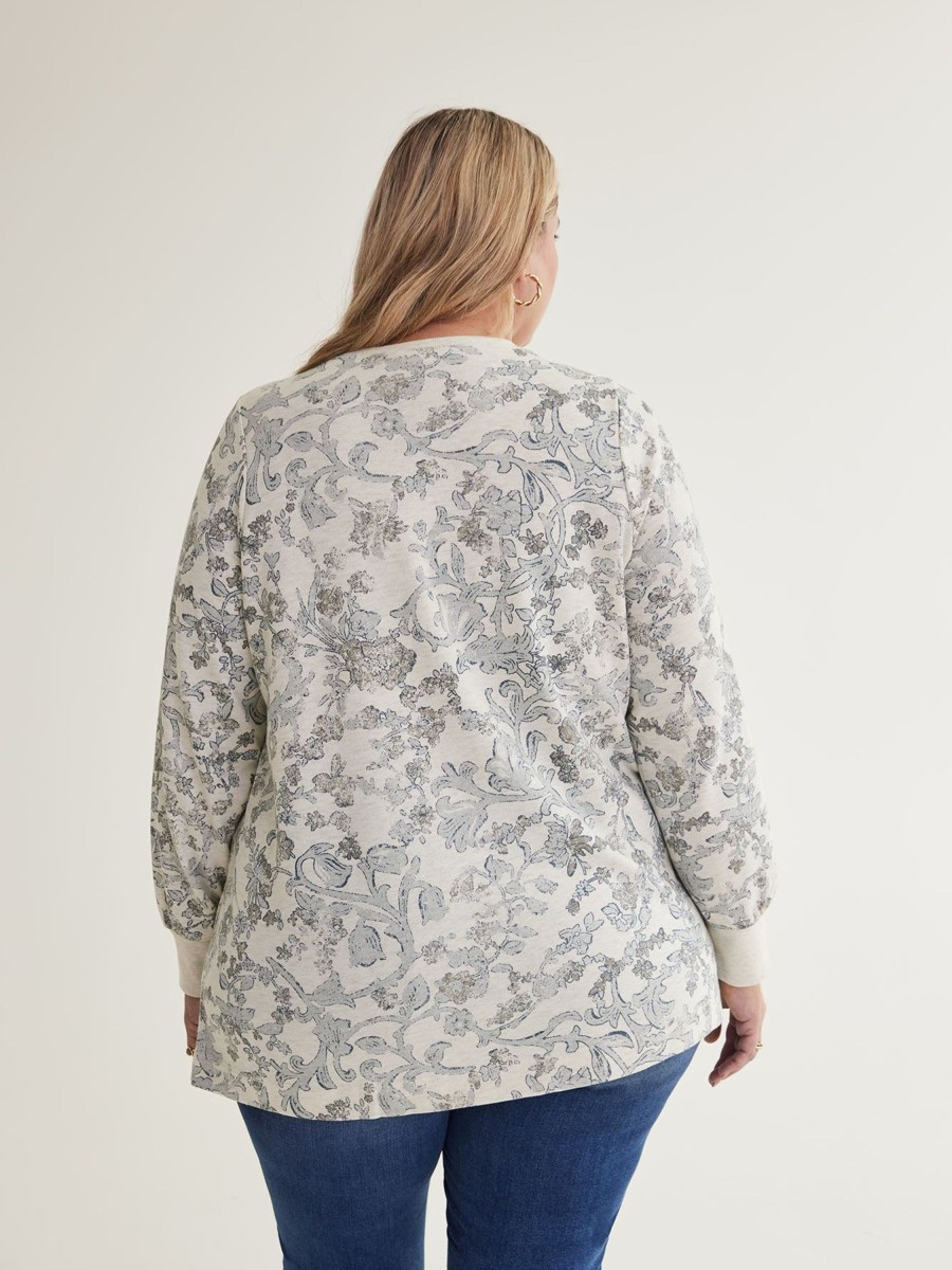 Clothing Penningtons | Floral Print Sweatshirt With Side Slits