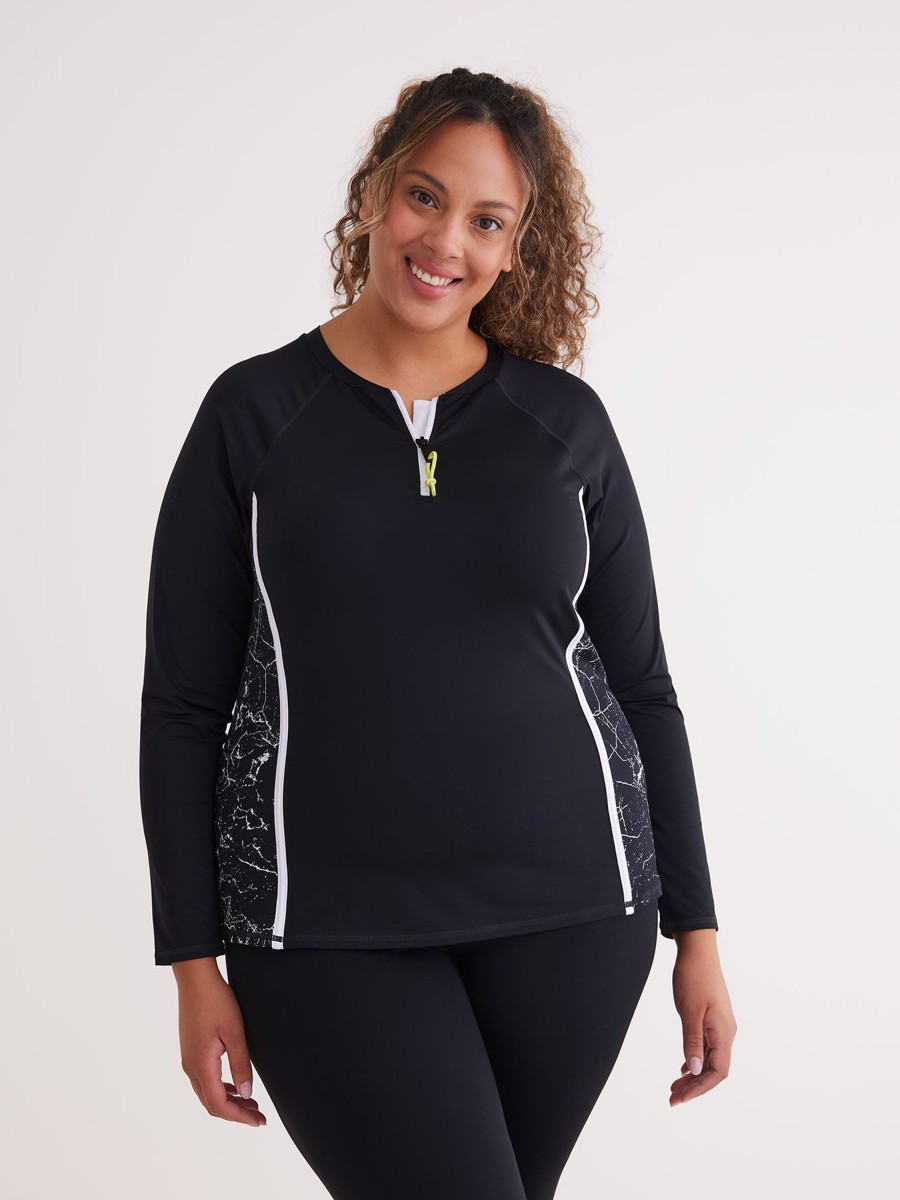 Clothing Penningtons | Long-Sleeve Rashguard With Built-In Bra - Active Zone