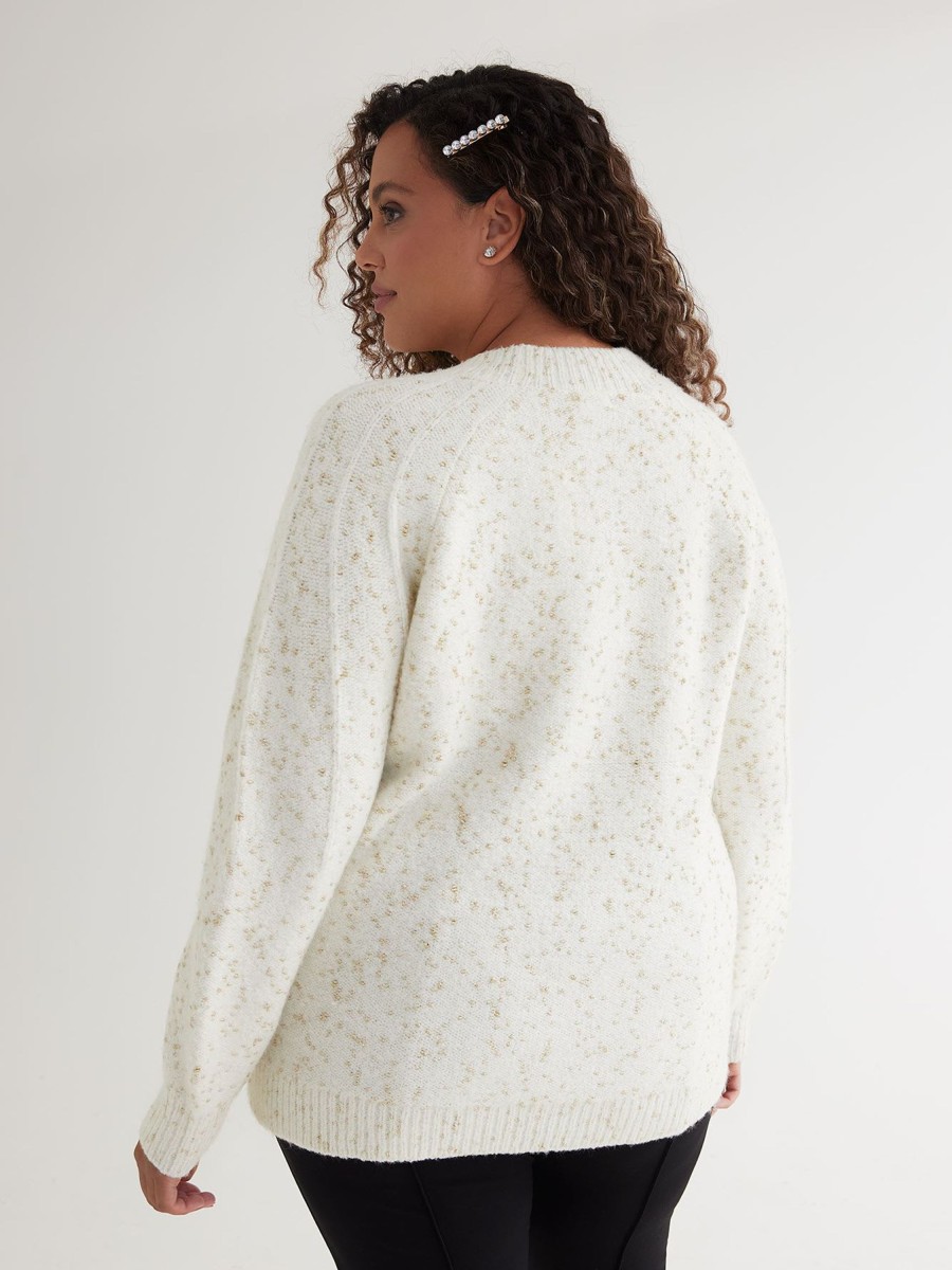 Clothing Penningtons | Textured Sweater With Buttoned Neckline