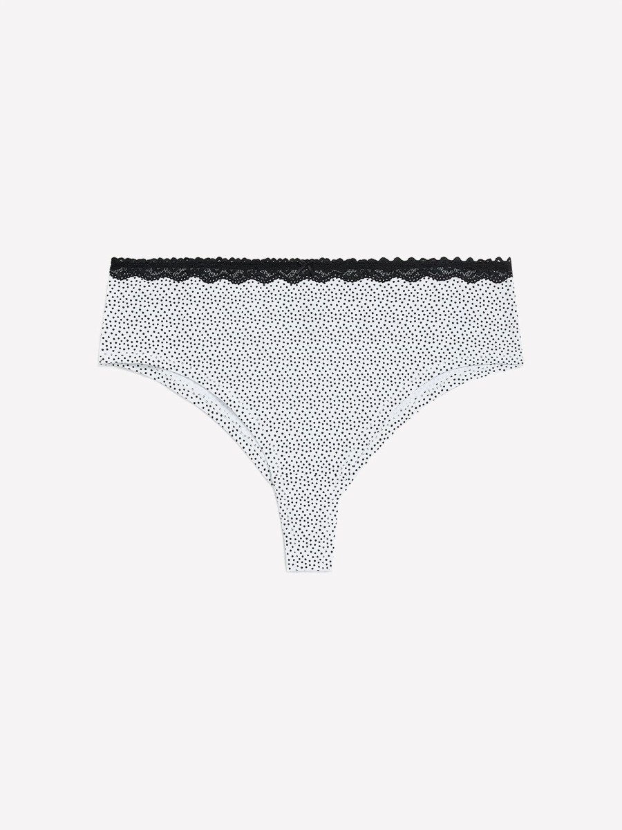 Lingerie Penningtons | Cheeky Brief With Polka-Dot Print, Lace Waistband And Bow - Ti Voglio