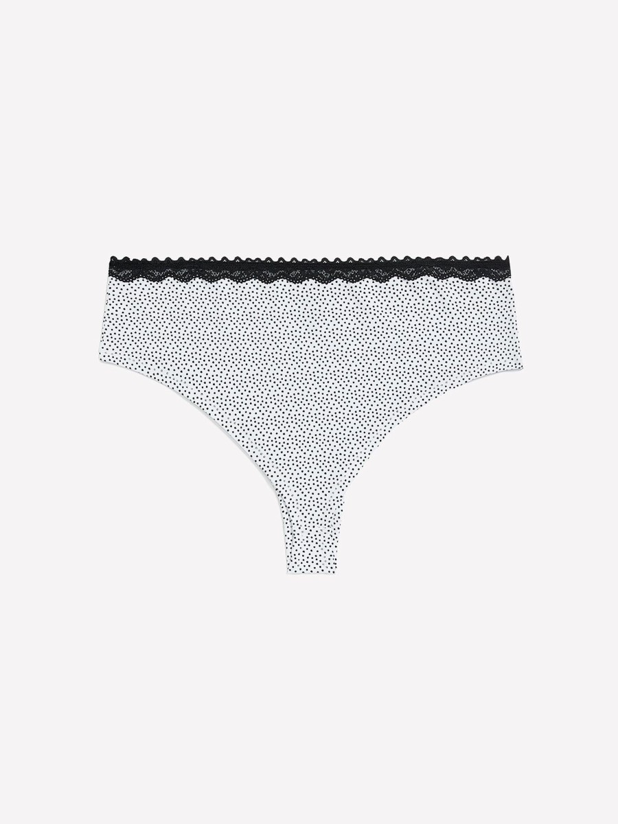 Lingerie Penningtons | Cheeky Brief With Polka-Dot Print, Lace Waistband And Bow - Ti Voglio