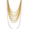 Accessories Penningtons | Goldtone & Imitation Pearl Multi-Chain Layered Necklace - Don'T Ask - Penningtons