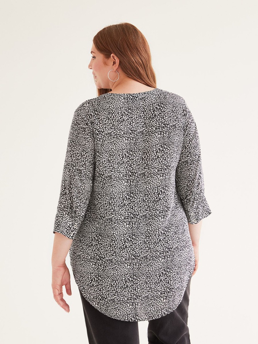 Clothing Penningtons | Buttoned Split Neck Woven Tunic