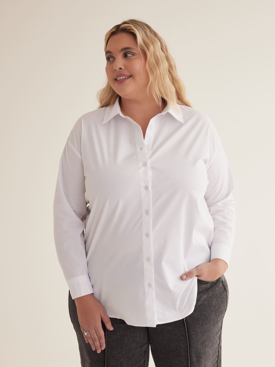 Clothing Penningtons | Poplin Tunic Shirt With High-Low Hem