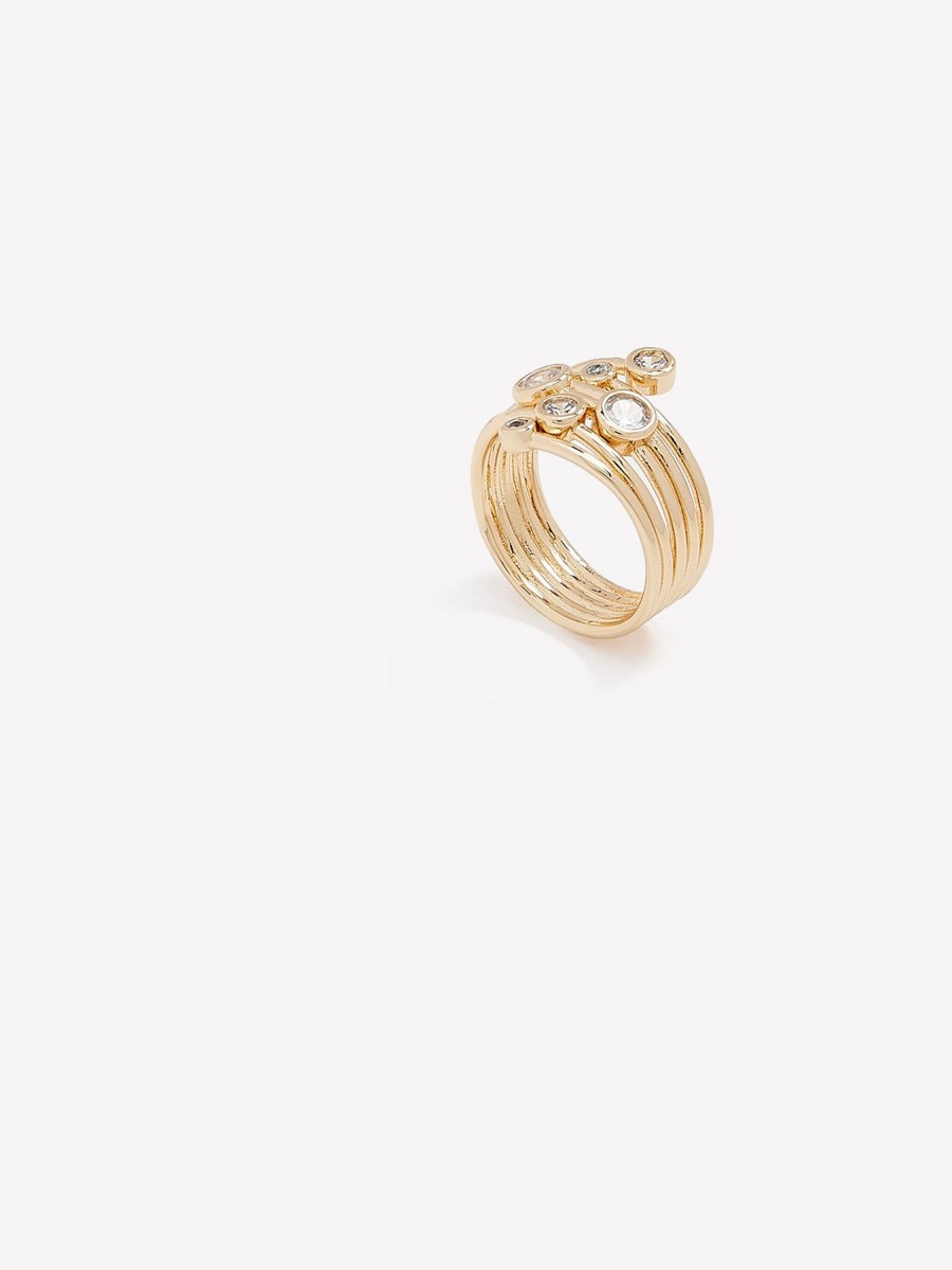 Accessories Penningtons | Fancy Golden Ring With Stones