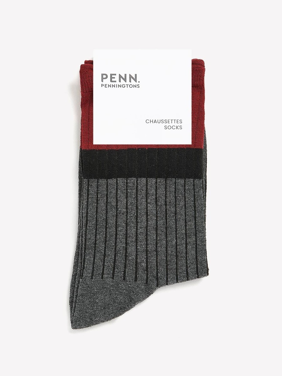 Accessories Penningtons | Colourblock Scallop-Edge Crew Socks