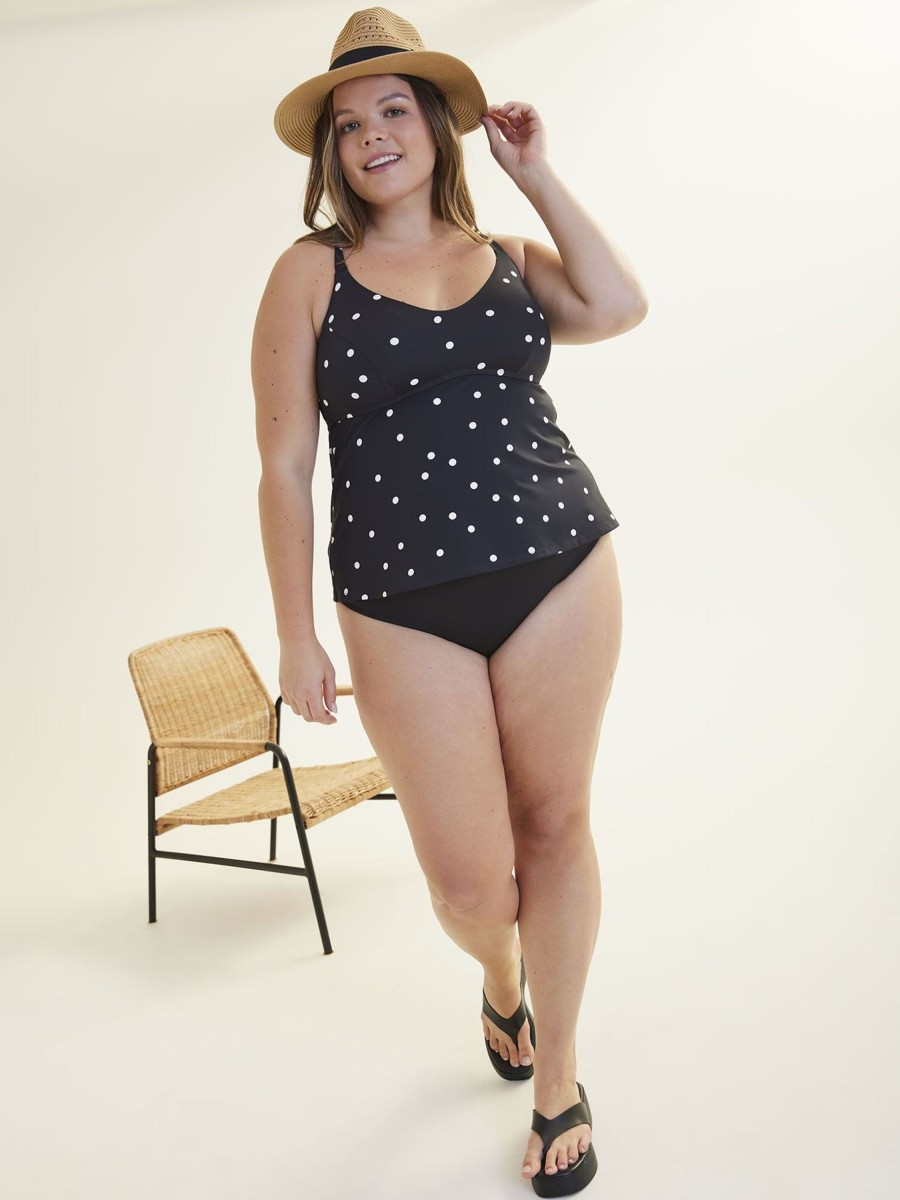 Clothing Penningtons | Dotted Empire-Cut A-Line Tankini Top