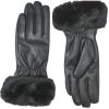 Accessories Penningtons | Cr Ladies - Leather Glove With Faux Fur Cuff - Penningtons