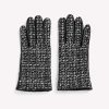 Accessories Penningtons | Tweed Gloves With Faux Leather Palm