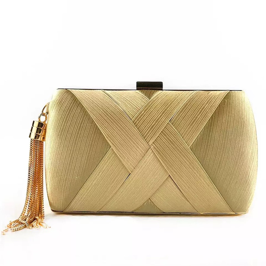 Accessories Penningtons | Goldtone Classic Crossover Clutch In Gold - Don'T Ask - Penningtons