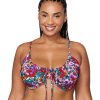 Clothing Penningtons | Floral-Print Collina Bra Swim Top - Raisins Curve