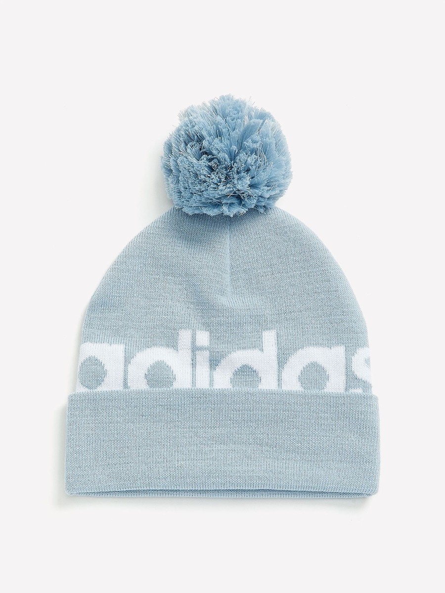 Accessories Penningtons | Pompom Ribbed Knit Beanie, Blue - Adidas