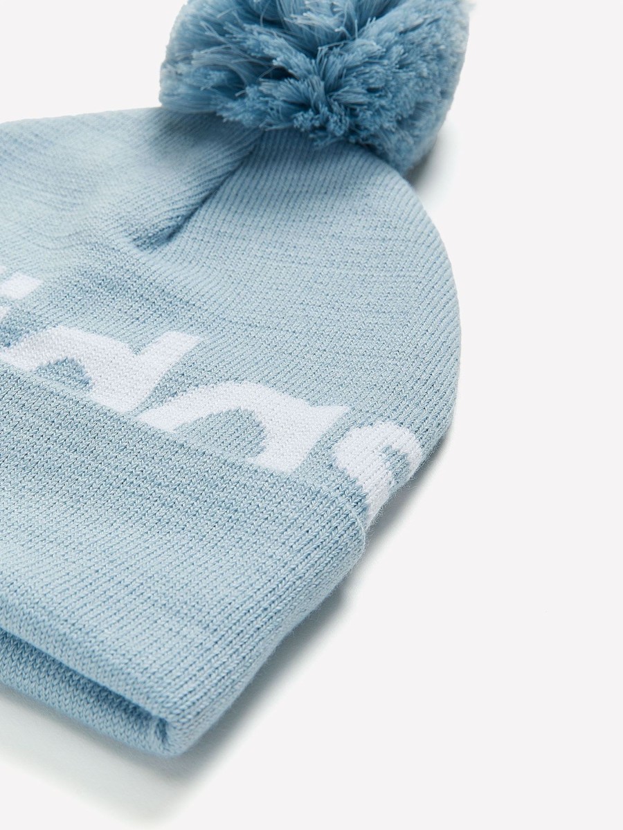 Accessories Penningtons | Pompom Ribbed Knit Beanie, Blue - Adidas