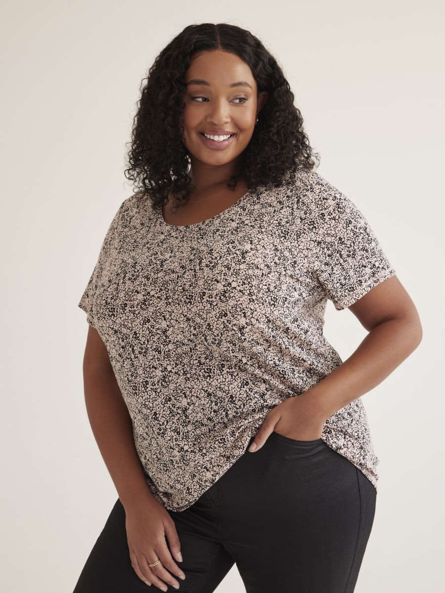 Clothing Penningtons | Printed Curvy-Fit Crewneck Tee - Penn. Essentials