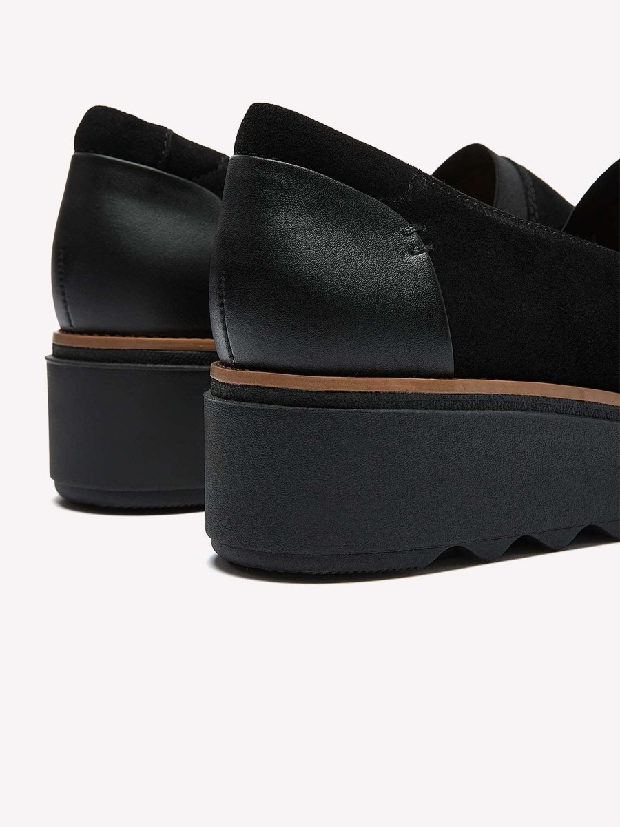 Shoes Penningtons | Wide Width, Sharon Dolly Black Slip-On Shoes - Clarks