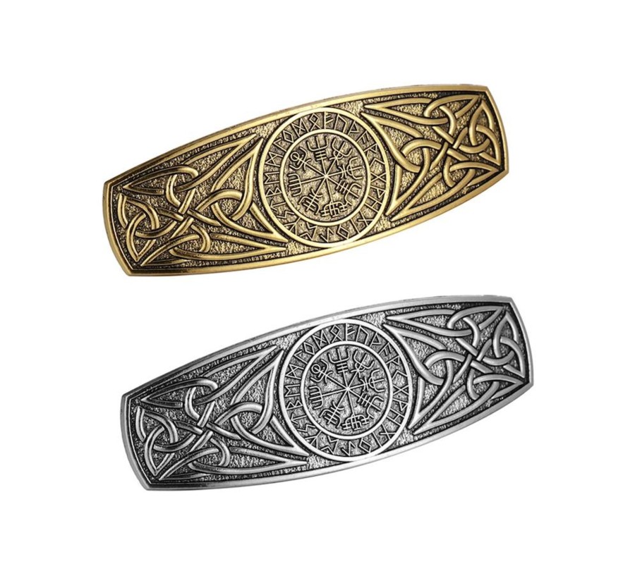 Accessories Penningtons | Goldtone & Silvertone Circular Celtic Set Of 2 Hair Clips- Don'T Ask - Penningtons