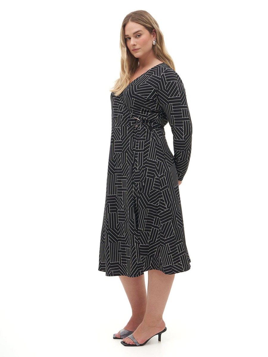 Clothing Penningtons | Knit Wrap Printed Dress - Addition Elle