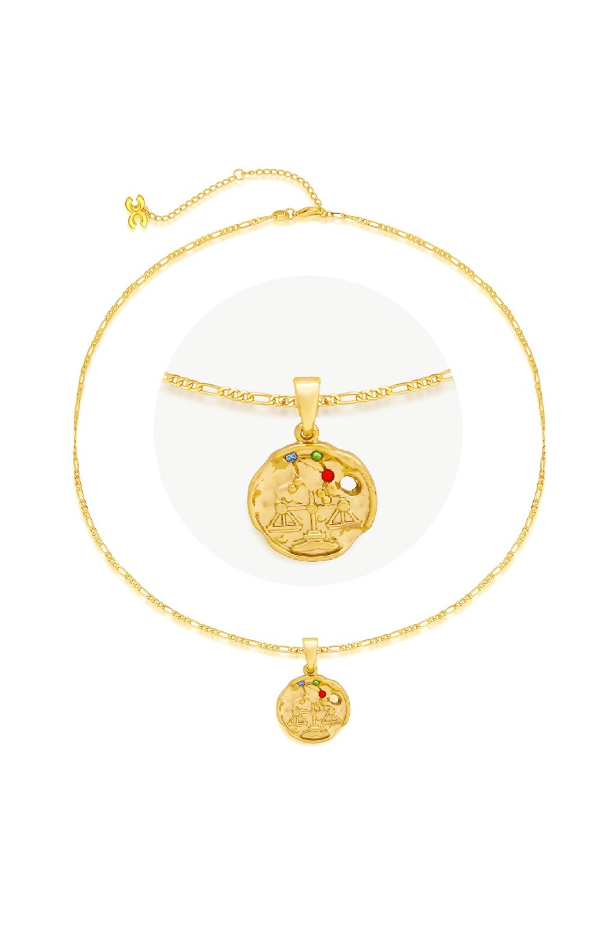 Accessories Penningtons | Classicharms-Gold Sculptural Horoscope Zodiac Sign Pendant Necklace Set-Libra - Penningtons