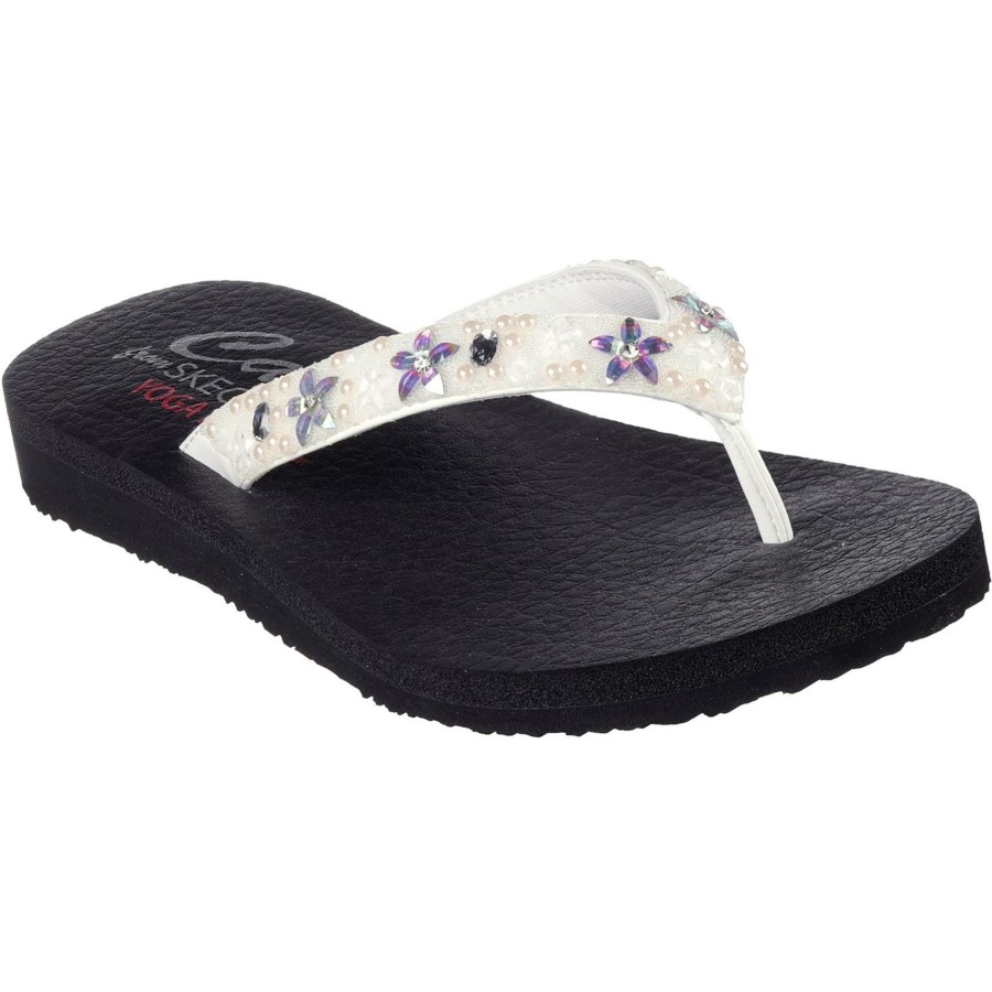 Shoes Penningtons | Skechers - Womens/Ladies Meditation - Dancing Daisy Flip Flops - Penningtons