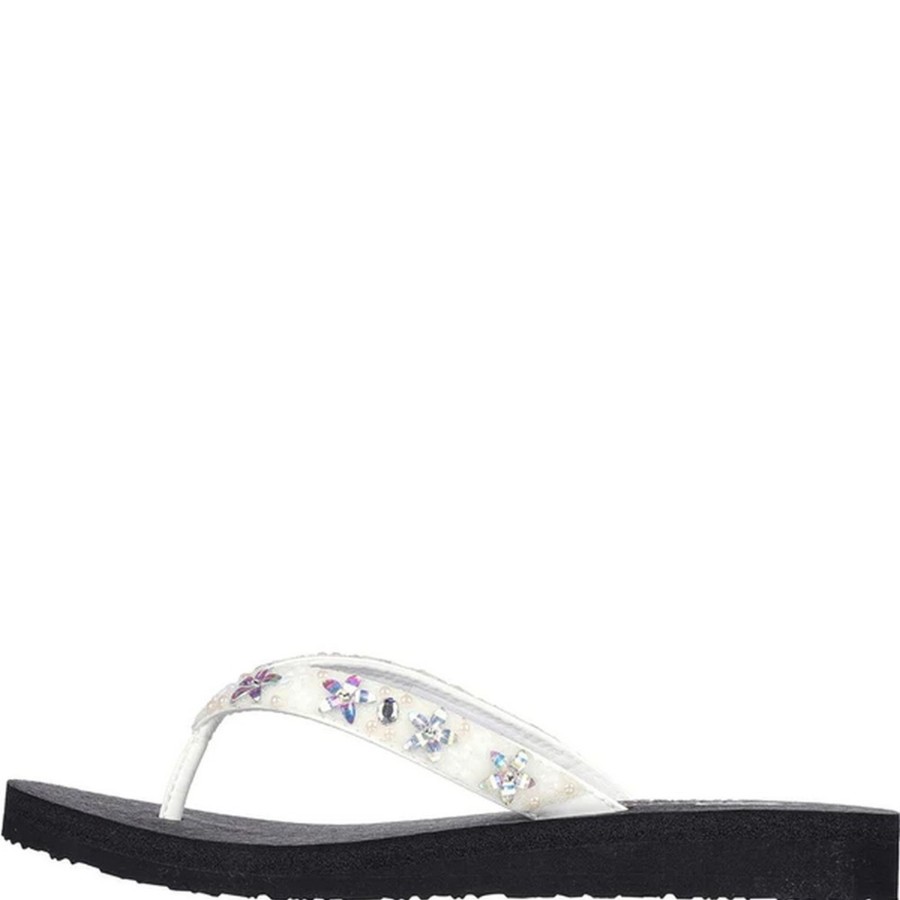 Shoes Penningtons | Skechers - Womens/Ladies Meditation - Dancing Daisy Flip Flops - Penningtons