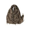 Accessories Penningtons | Brown Dainty Flower Scarf With Tassels - Don'T Ask - Penningtons