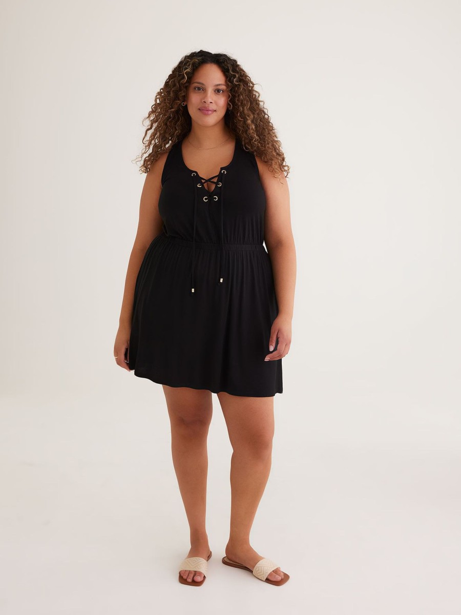 Clothing Penningtons | Cover Up Swim Dress With Elastic Waistband