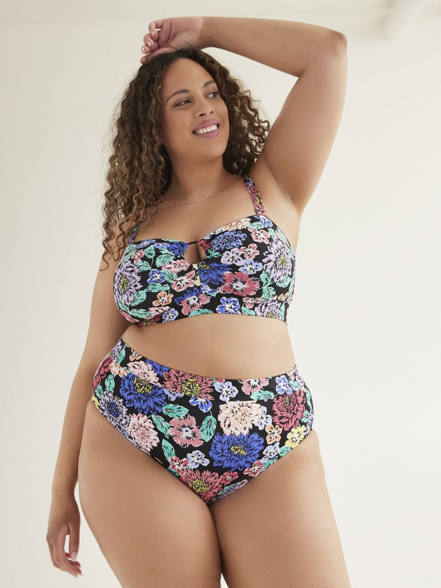 Clothing Penningtons | Floral Bandeau Bikini Top With Peekaboo