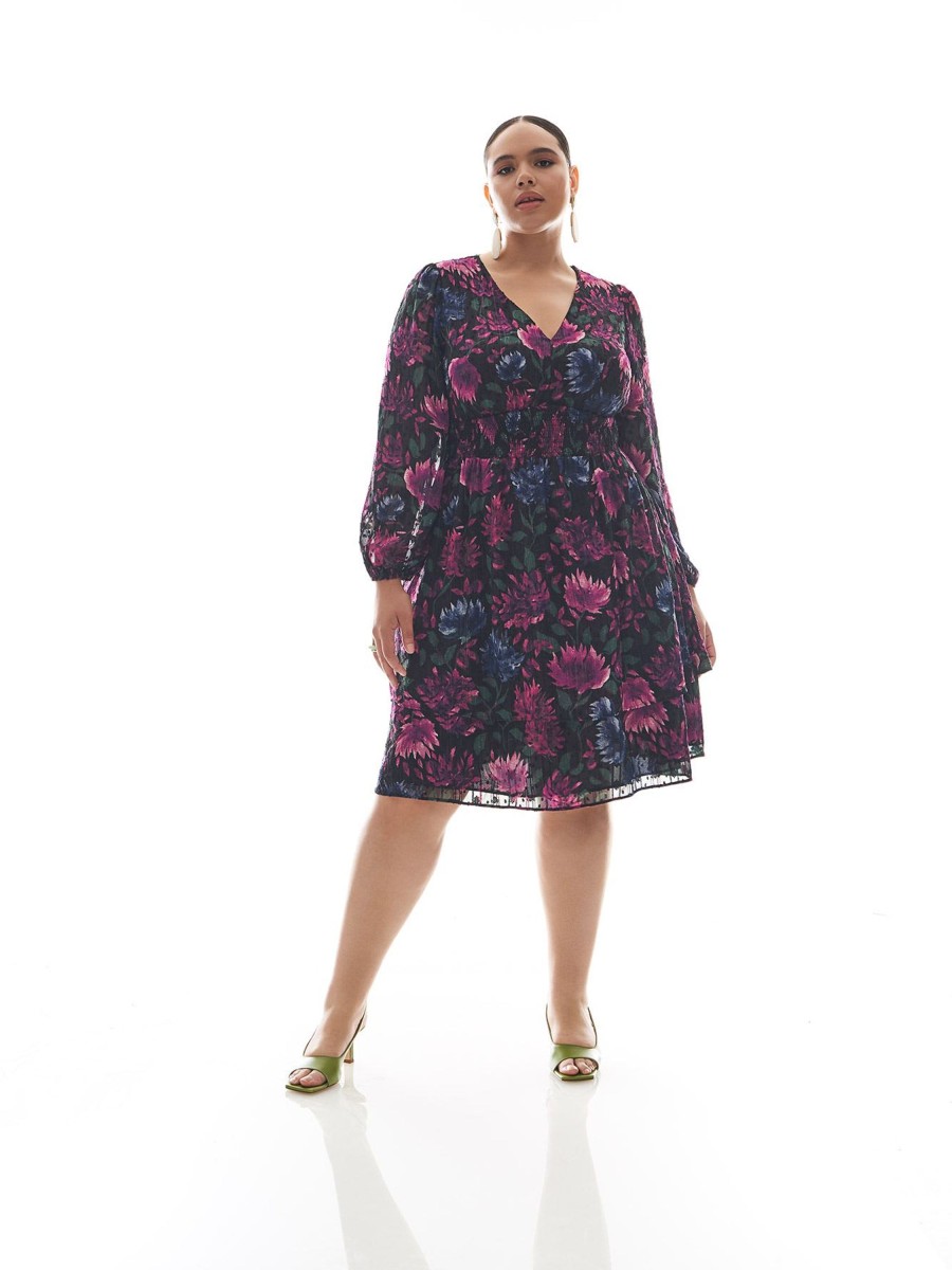 Clothing Penningtons | Floral V-Neck Tiered Dress - Addition Elle