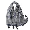 Accessories Penningtons | Navy And White Paisley Pattern Scarf - Don'T Ask - Penningtons