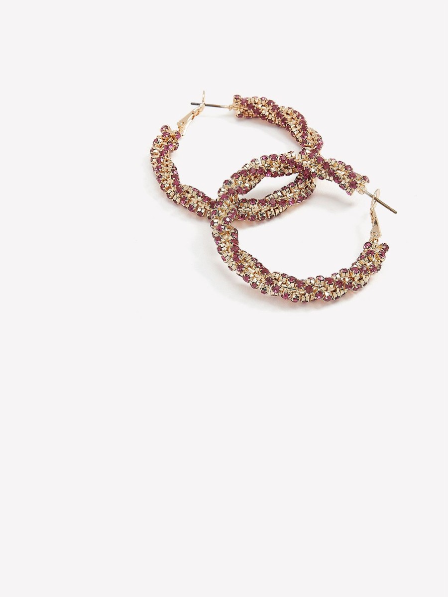 Accessories Penningtons | Coloured Rhinestones Hoop Earrings