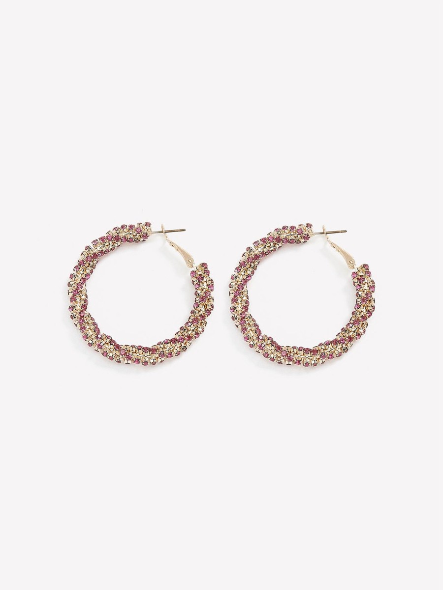 Accessories Penningtons | Coloured Rhinestones Hoop Earrings