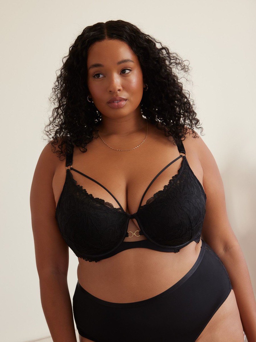 Lingerie Penningtons | Sexy Black Lace Underwire Balconette Bra - D Esse Collection