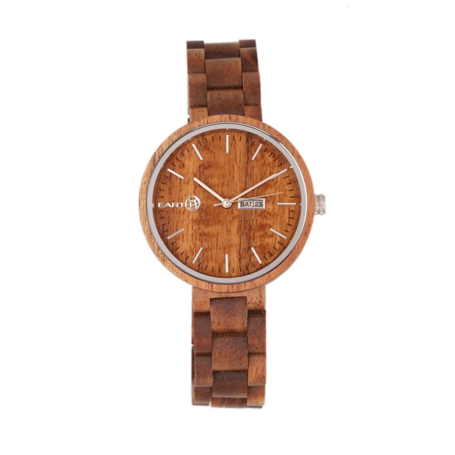 Accessories Penningtons | Earth Wood - Mimosa Bracelet Watch W/Day/Date - Dark Brown - Penningtons